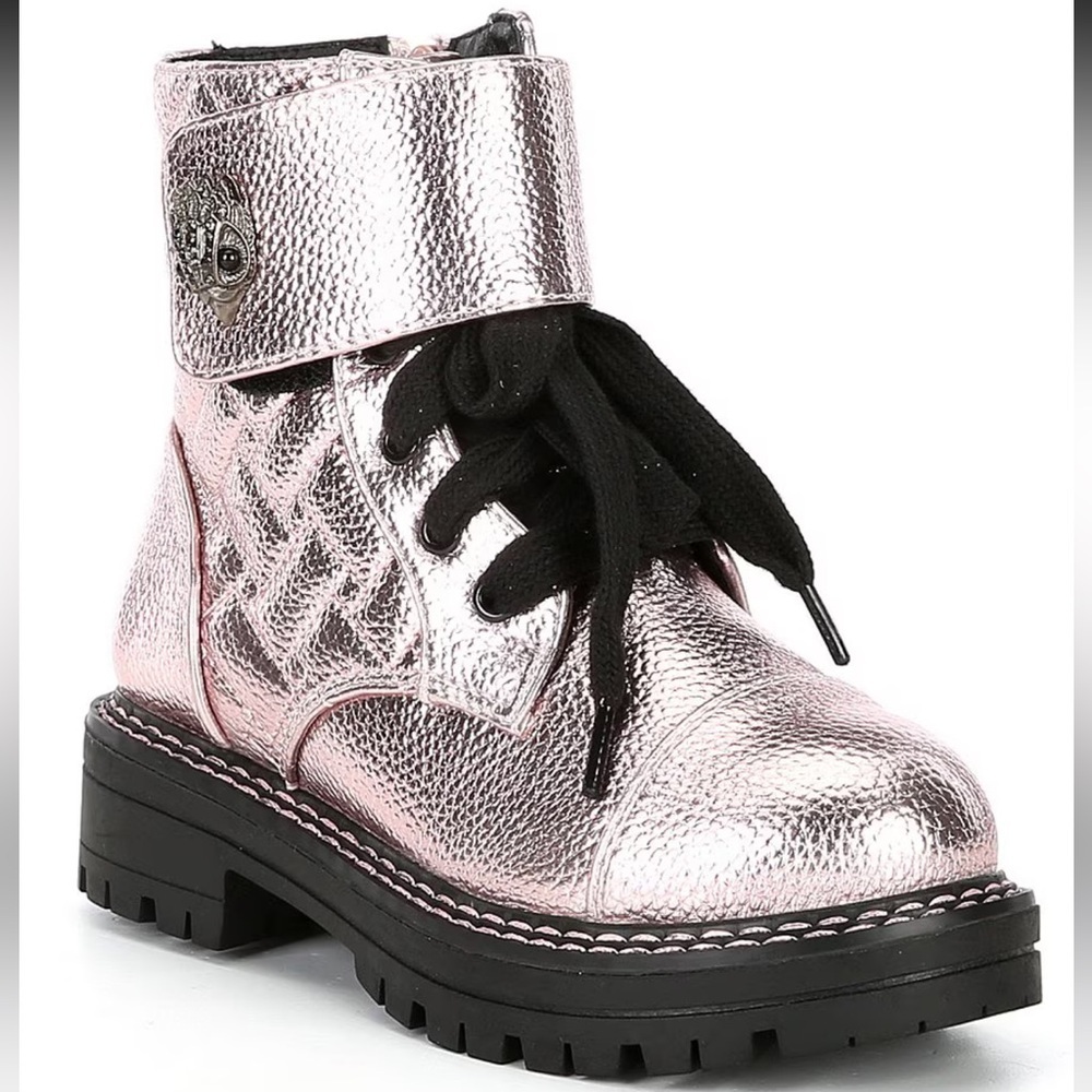 Kurt Geiger girls Kensington pink metallic Wagle boot shoe youth 2 leather
